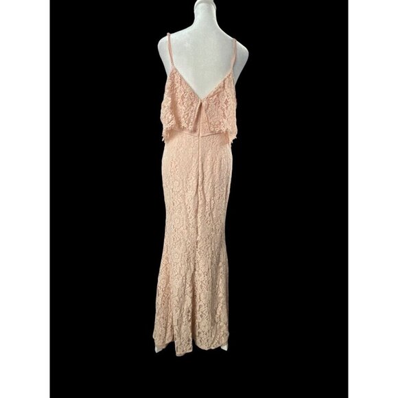 LULUS Women Caterina Maxi Dress Sz M Light Pink Eyelet Elegant Event Party 7-3 - Picture 3 of 16